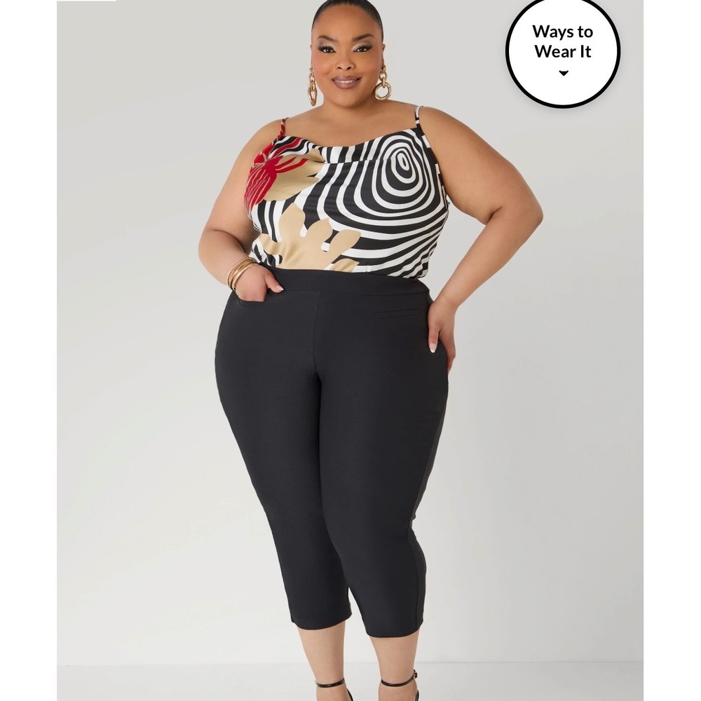 Ashley Stewart Millennium Pocket Capris – Black – Women's 12 – NWT